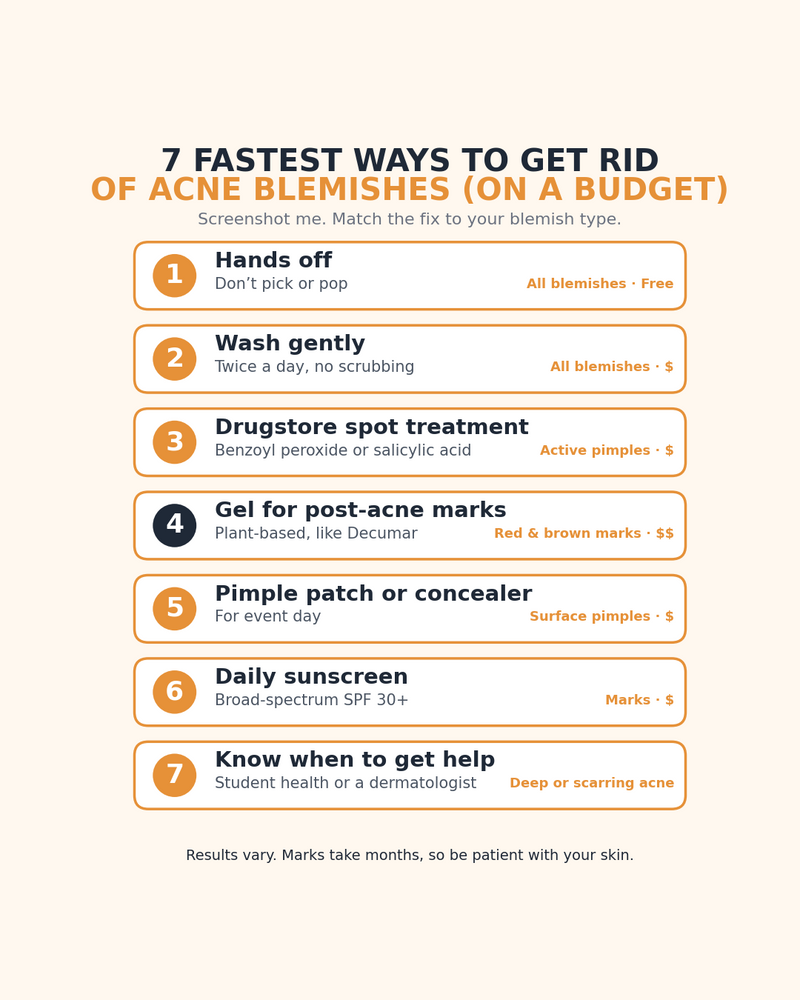 7 FASTEST WAYS TO GET RID OF ACNE BLEMISHES ON A BUDGET