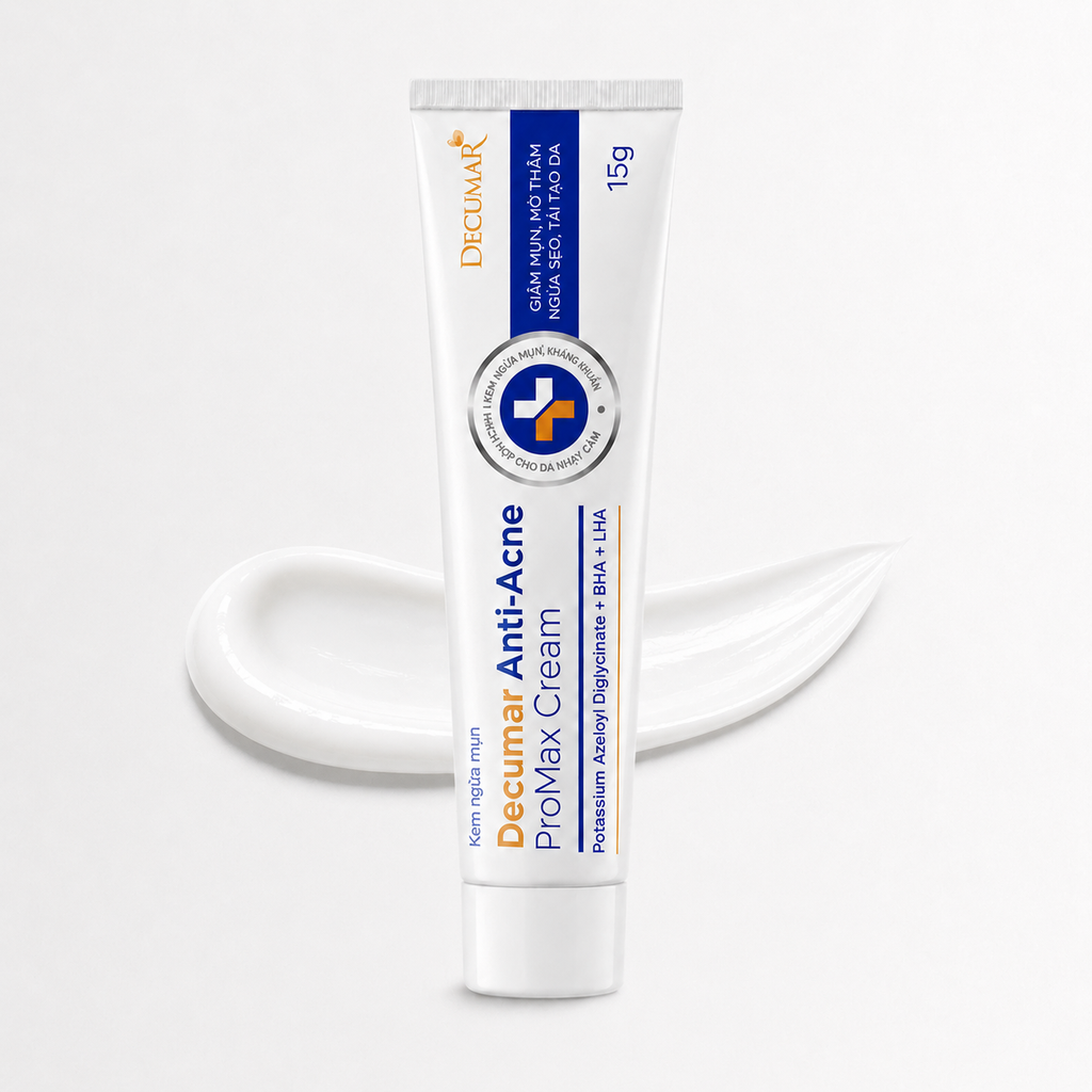 Tube of Decumar ProMax Cream on a white background