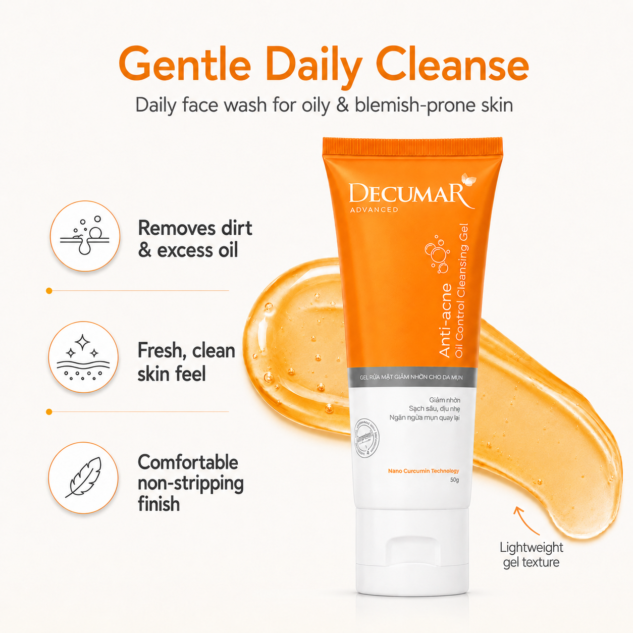 Decumar Nano THC Clarifying Blemish Control Cleansing Gel 50g