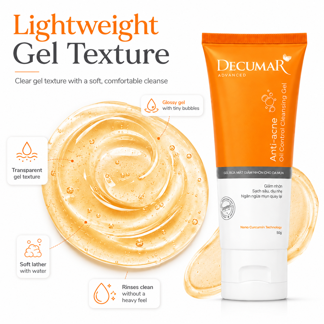 Decumar Nano THC Clarifying Blemish Control Cleansing Gel 50g