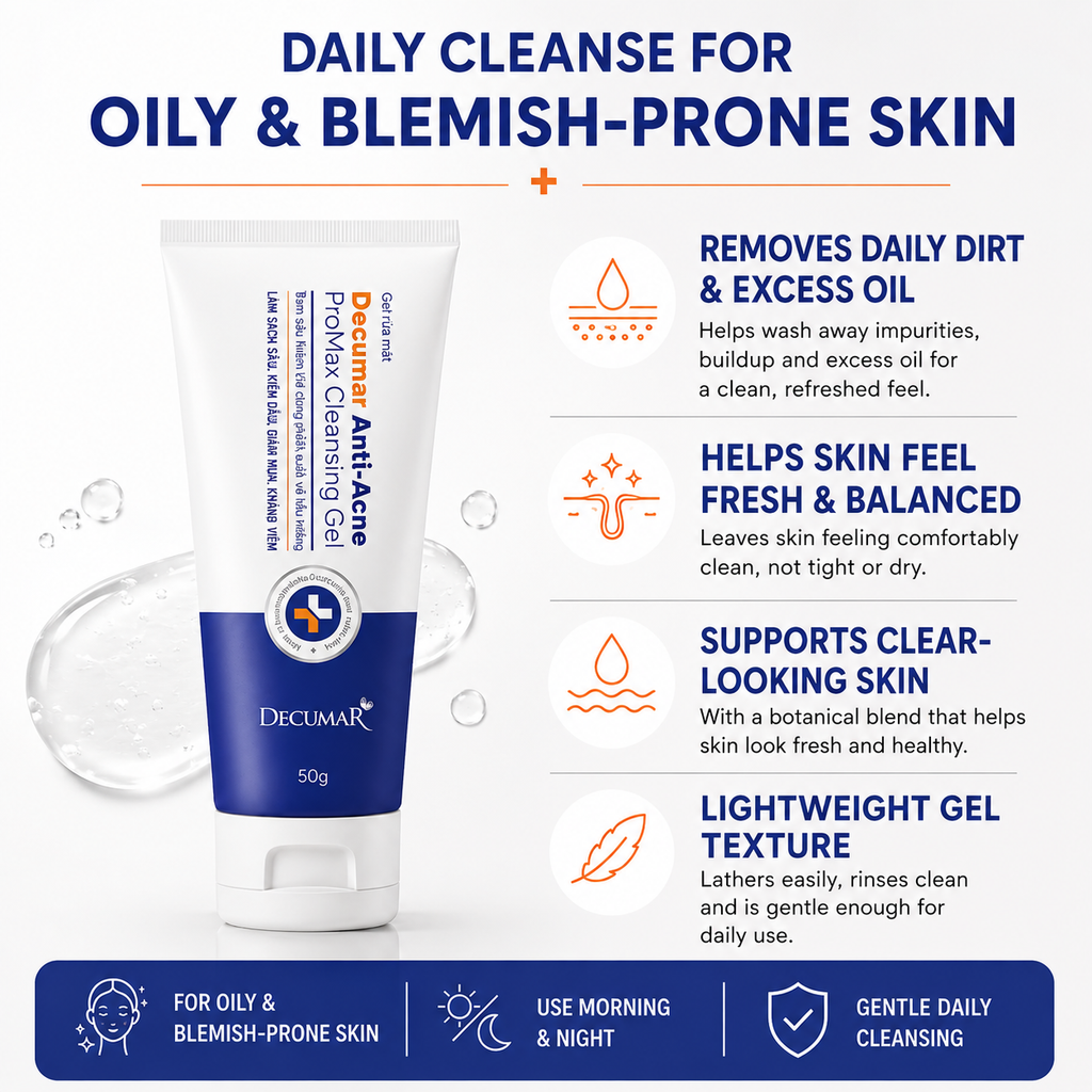 Decumar Promax Gentle Gel Cleanser for Oily & Acne-Prone Skin