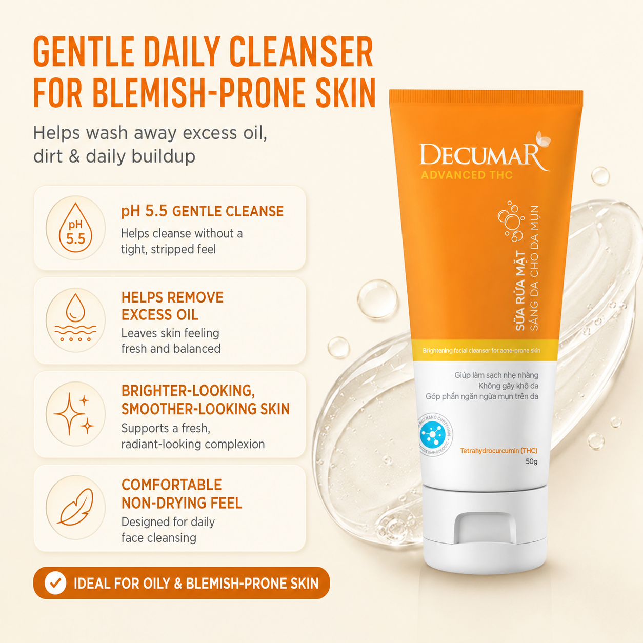 Decumar Nano THC Blemish Cleansing Gel 50g