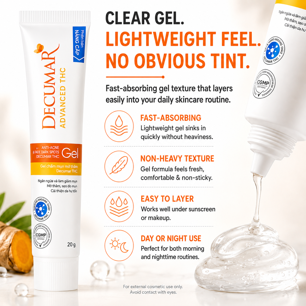 Decumar Nano THC Blemish Gel Cream 20g - Vegan cosmetic