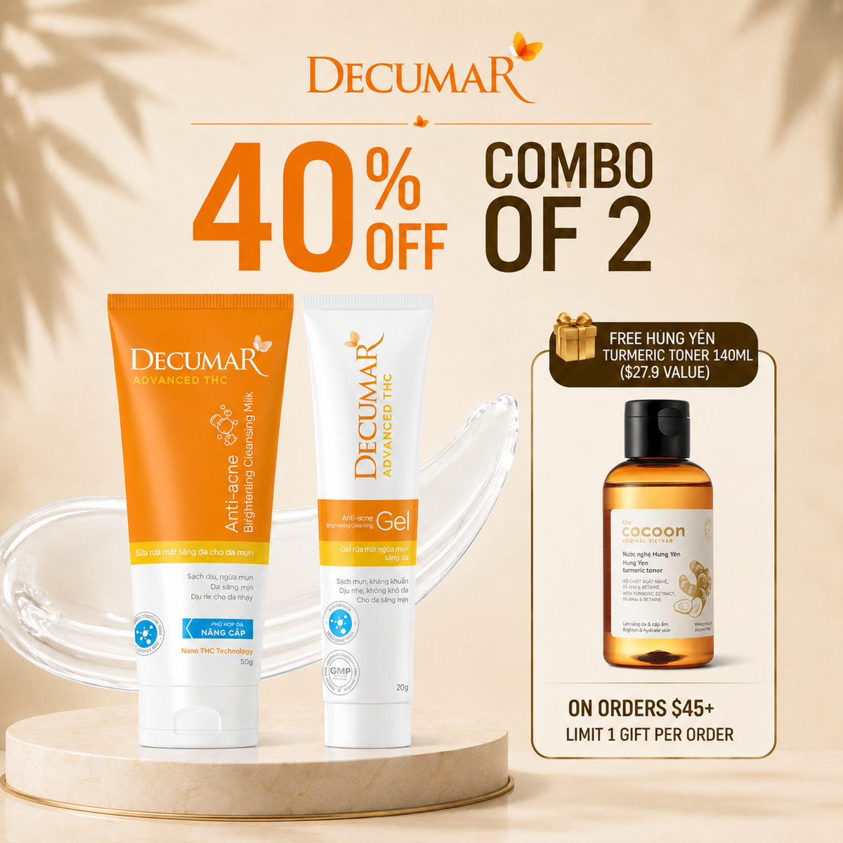 B1G1 Decumar Nano THC Blemish Gel Cream 20g - Vegan cosmetic